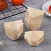 50Pcs Wood Boats Plates Sushi Salad Dessert Bowl Wood Serving Bowl Disposable Sushi Serving Trays Sushi Boat Plates