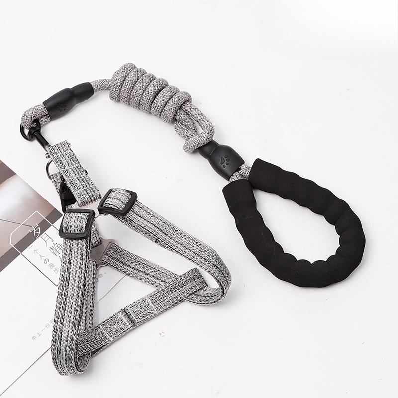 

Регулируемый поводок для собак, шлейка для маленьких и средних собак, жилет для щенков и кошек, французский бульдог M серый