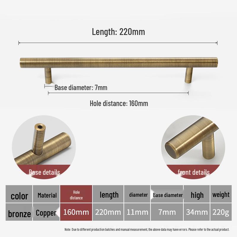 Bronze Brass Pull Handle: New Chinese Style Cabinet, Wardrobe & Drawer Retro Door Handle