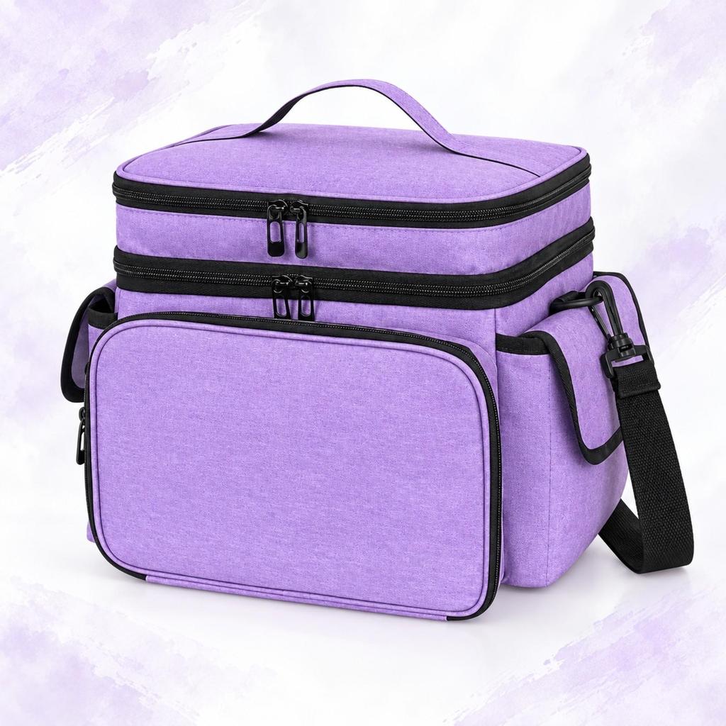 Sewing Organizer Bag with Shoulder Strap Transparent Pockets Tool