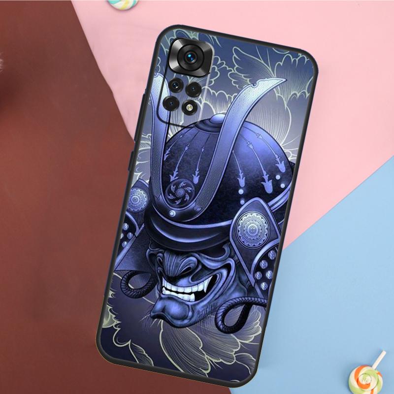 Samurai Mask Warrior Helmet Cover For Xiaomi Redmi Note 14 13 Pro 12 11 9 10 9S 10S 11S 12S Redmi 14C 10C 12C 13C Case