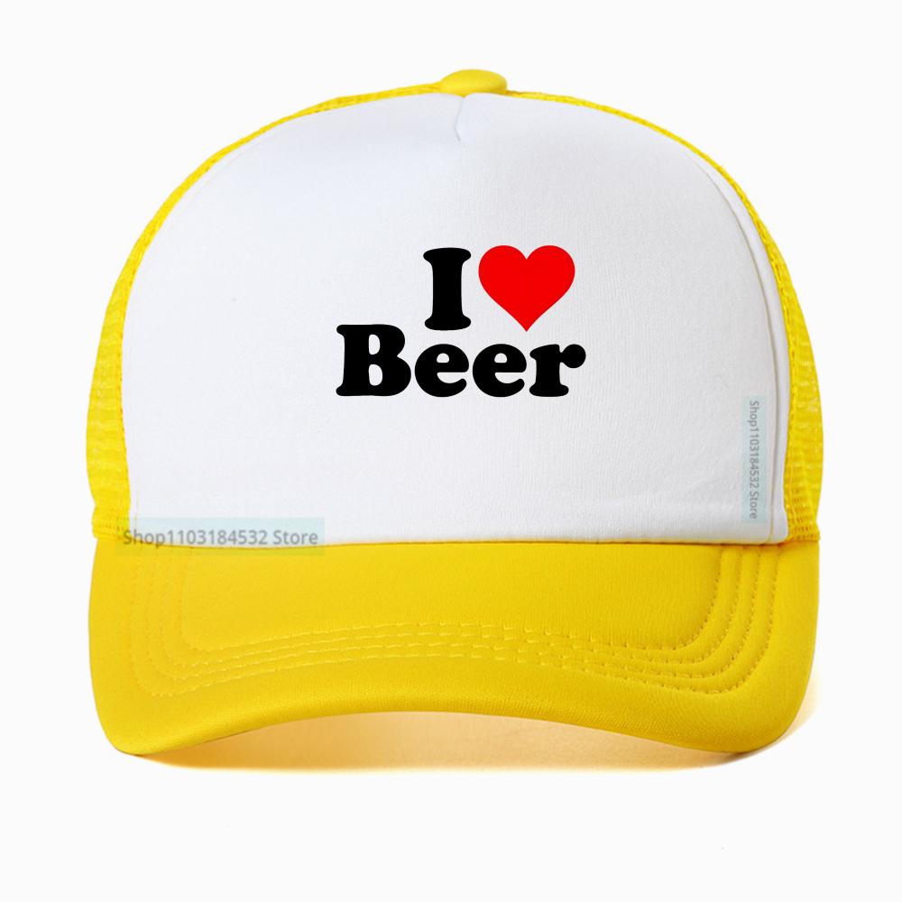 New Arrival I Love Beer Heartbeat Beer Graphic Printed Baseball Cap Casual Fashion Harajuku Man Breathable Snapback Hat
