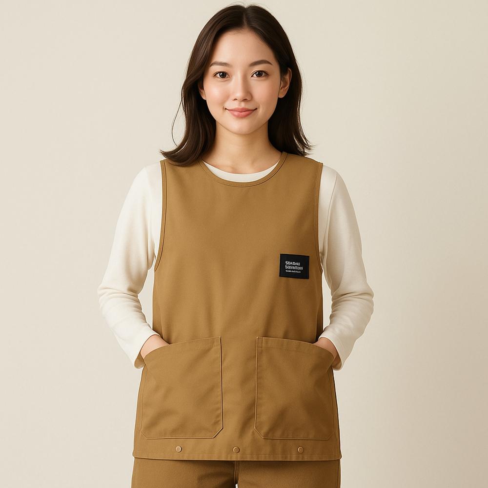 Solid Color Work Clothes Sleeveless Workwear Creative Baking Cooking Aprons  Housework