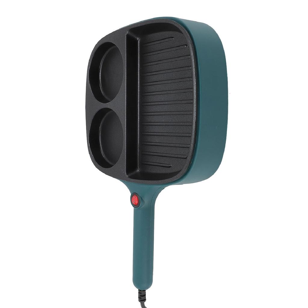 Nonstick Breakfast Frying Pan 2 Section Steak and Egg Frying Pan Divided Grill Pan with Long Handle