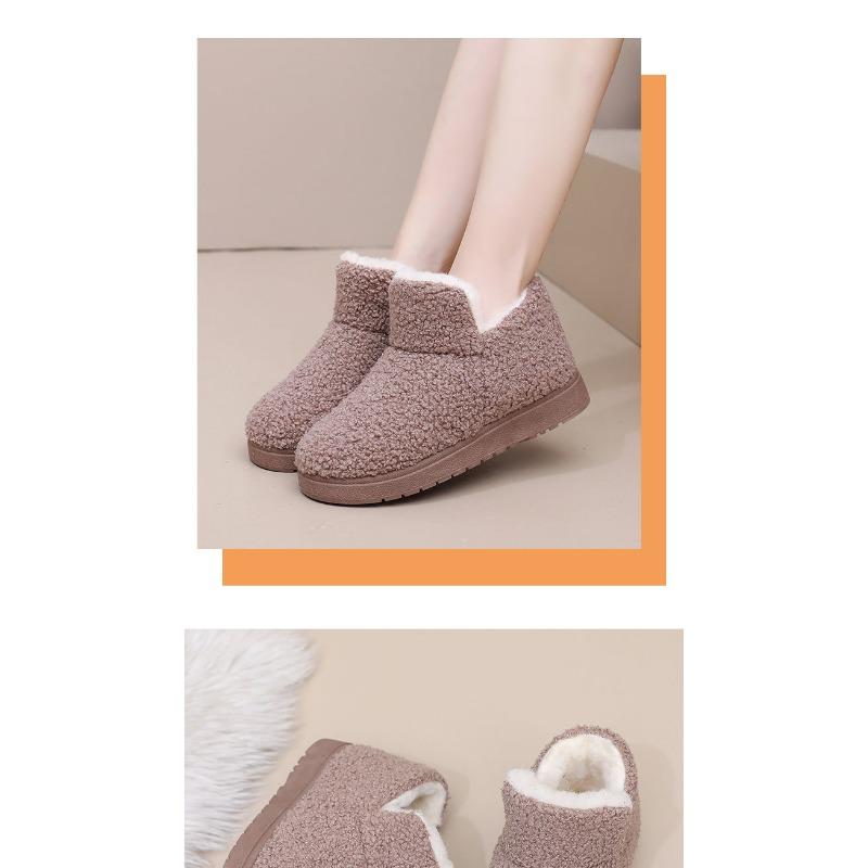 2025 Winter New Arrival Women's Cotton Slippers Home Warmth Slip-Resistant Fleece-Lined Thickened Mom Snow Boots