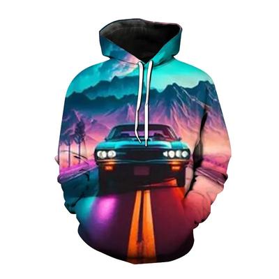Nowa Męska Bluza z Kapturem z Samochodem Sportowym Pulower Bluzy z Grafiką 3D Odzież Męska Casualowa Moda Bluzy z Kapturem Ropa Hombre Streetwear