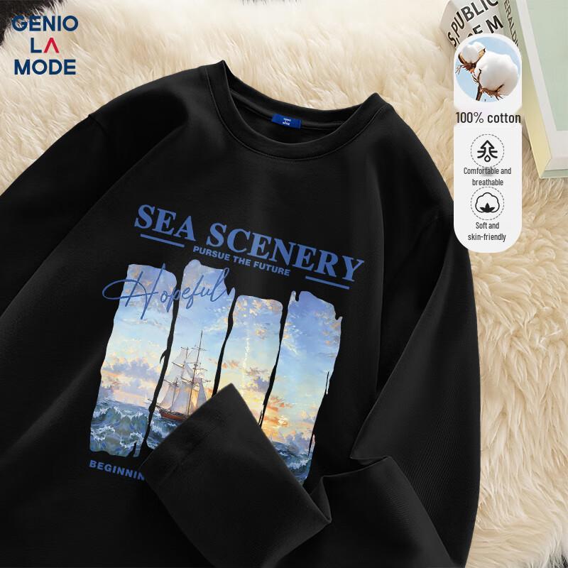 GENIOLAMODE Men's Cotton Long Sleeve T-Shirt