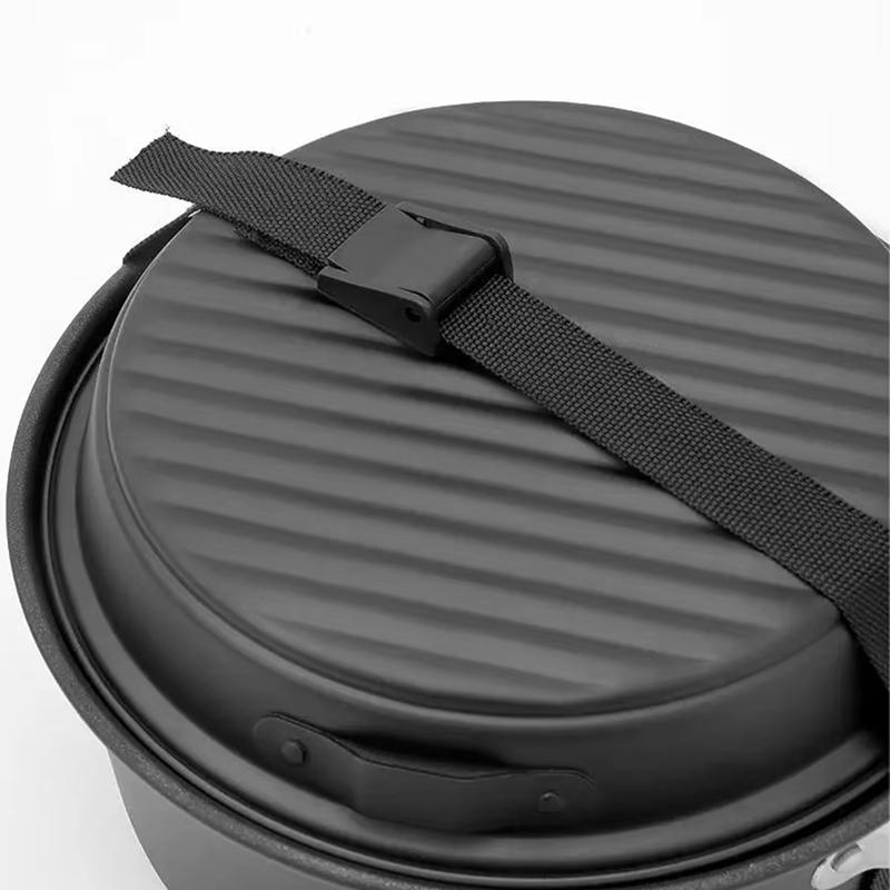 ABNO-5-Piece Non-Stick Camping Cookware Set With Kettle, Ideal For Outdoor Cooking And Camping Adventures, Easy To Clean