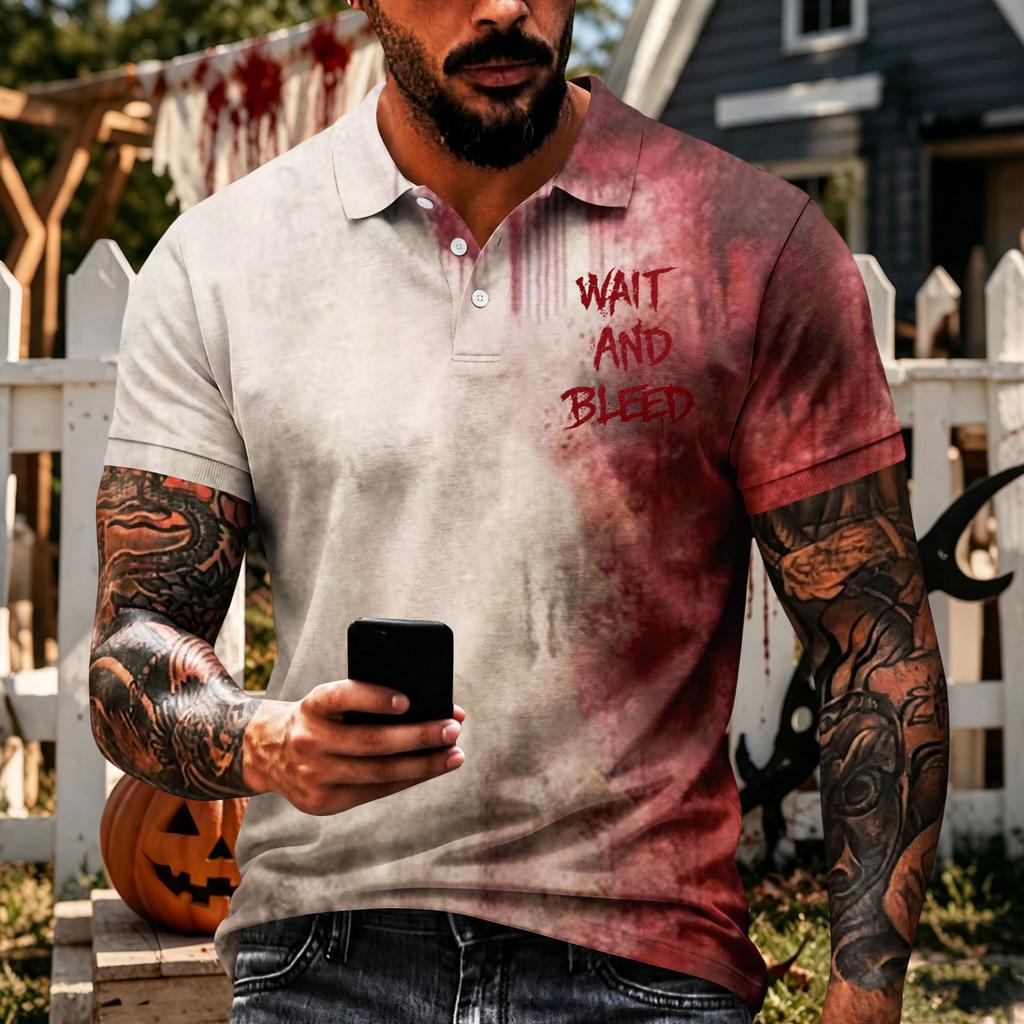 Men's Halloween Short Sleeve T-Shirt for Holiday Casual Wear
