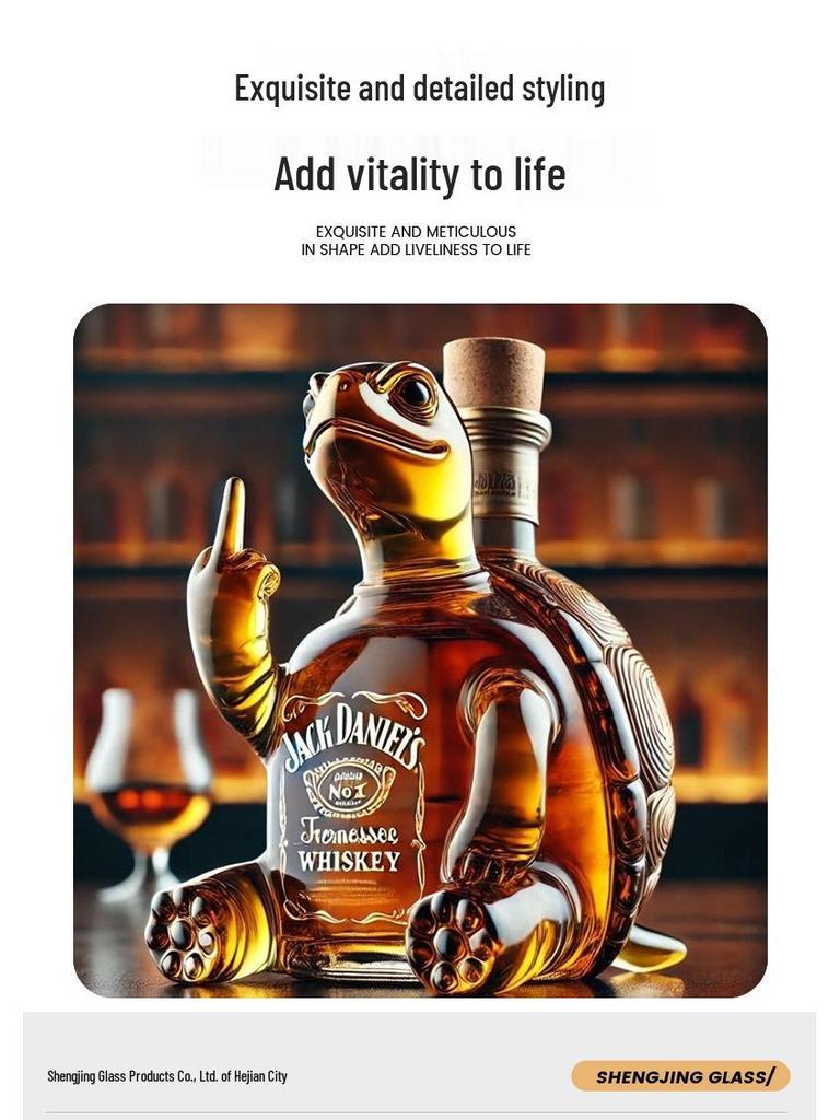 Turtle-Shaped Animal Whiskey Bottle Ornament