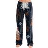 Women's Christmas Print Casual Pants with No Pockets for Holiday Wear