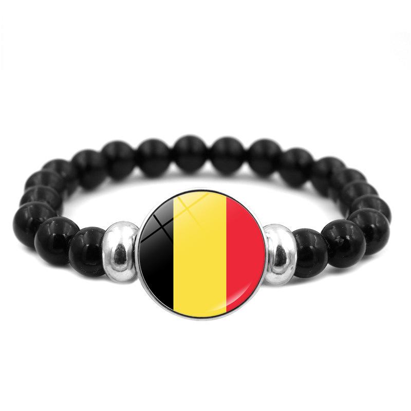 287 Länder Nationalflagge Druckknopf Elastisches Band Perlen Länderflagge Unabhängigkeitstag Perlen Schmuck Perlenarmband