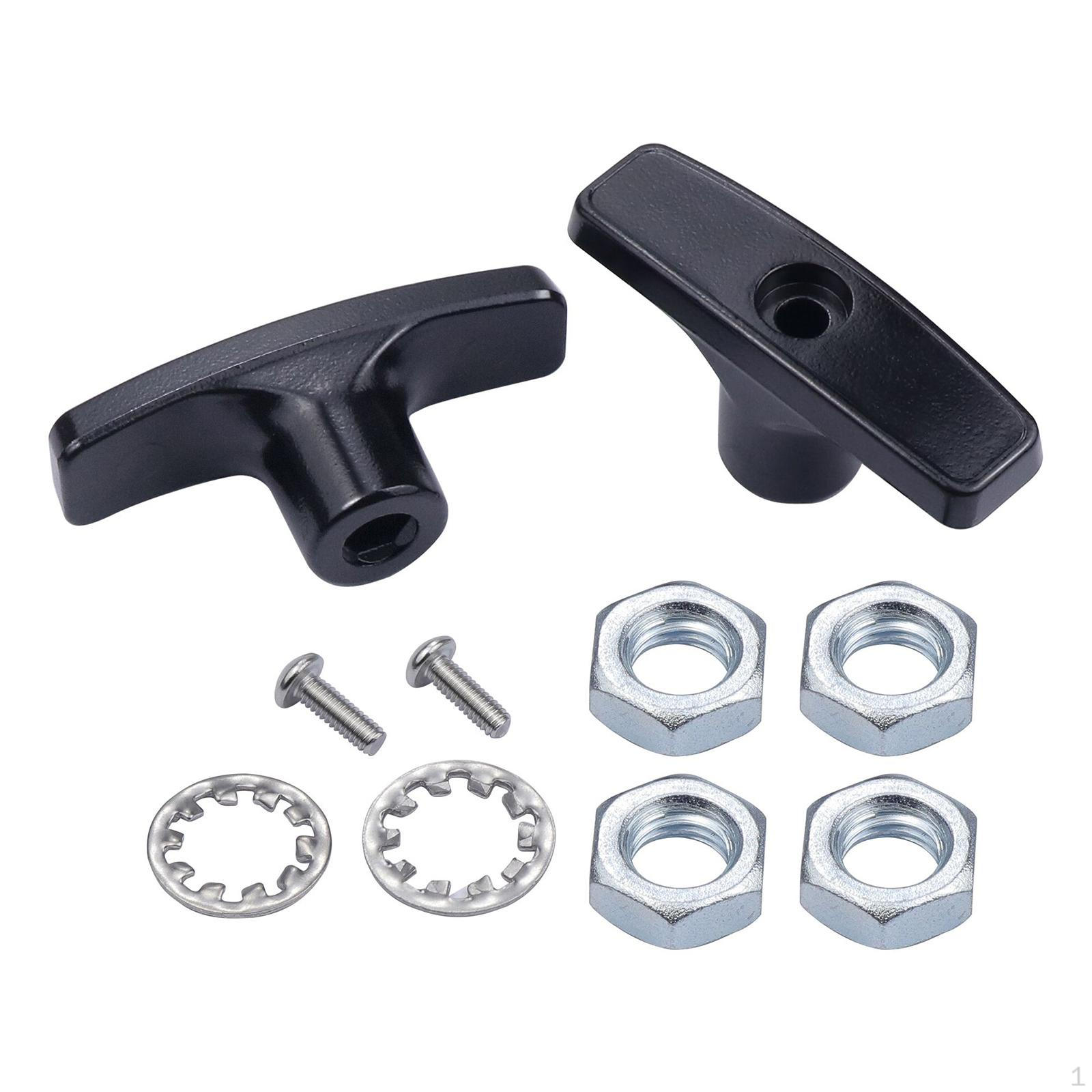 

2 Pieces RV Waste Valve Handles Metal Parts Threaded for Extension Rod with 4 Nuts Screws чорний