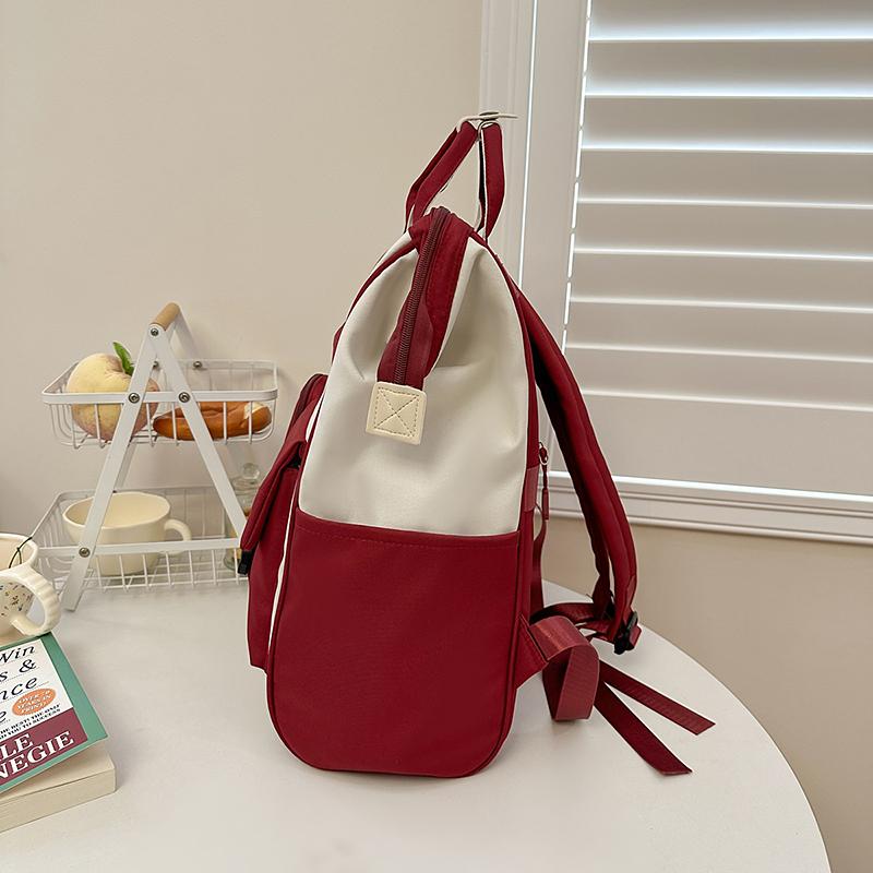 Damen Rucksack mit großem Fassungsvermögen, tragbar, Campus, Student, Schultasche, Farbkontrast, Reise-Rucksack