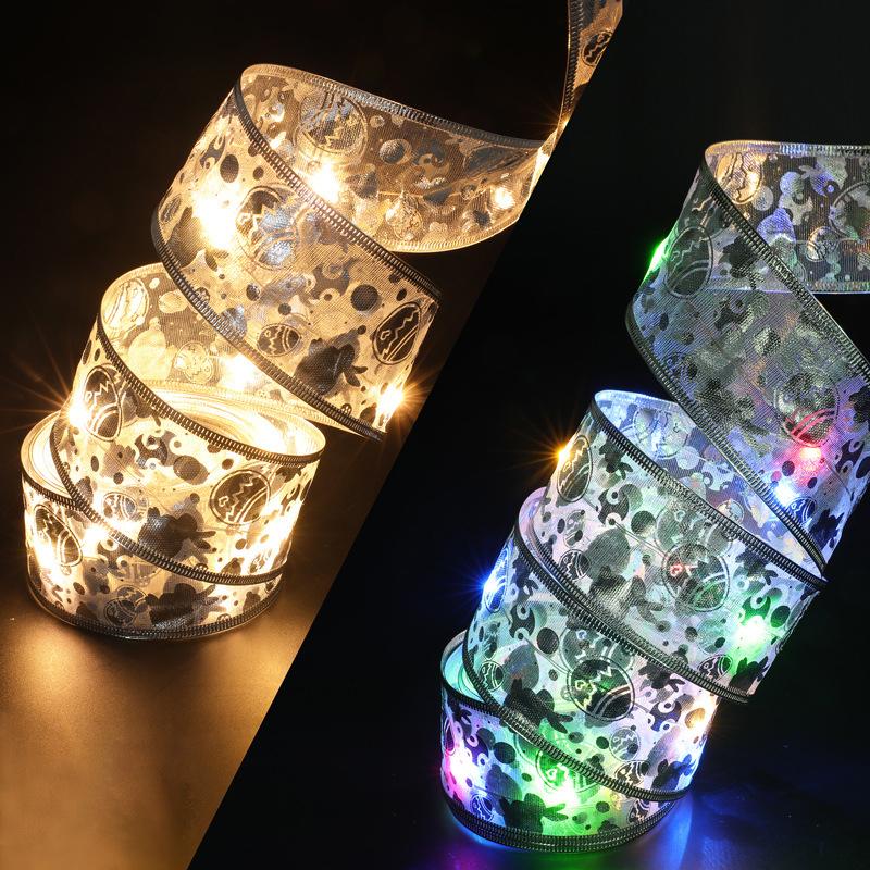 LED víla stuha světla vánoční dekorace ozdoba na vánoční stromeček Mašle Světla Řetězec Navidad Natal Home Decor
