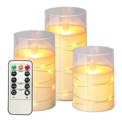 3 Teile/satz LED Kerzen Mit Fernbedienung Batterie Powered Flackernde Flammenlose Kerze für Hochzeit Weihnachten Party Home Dekoration