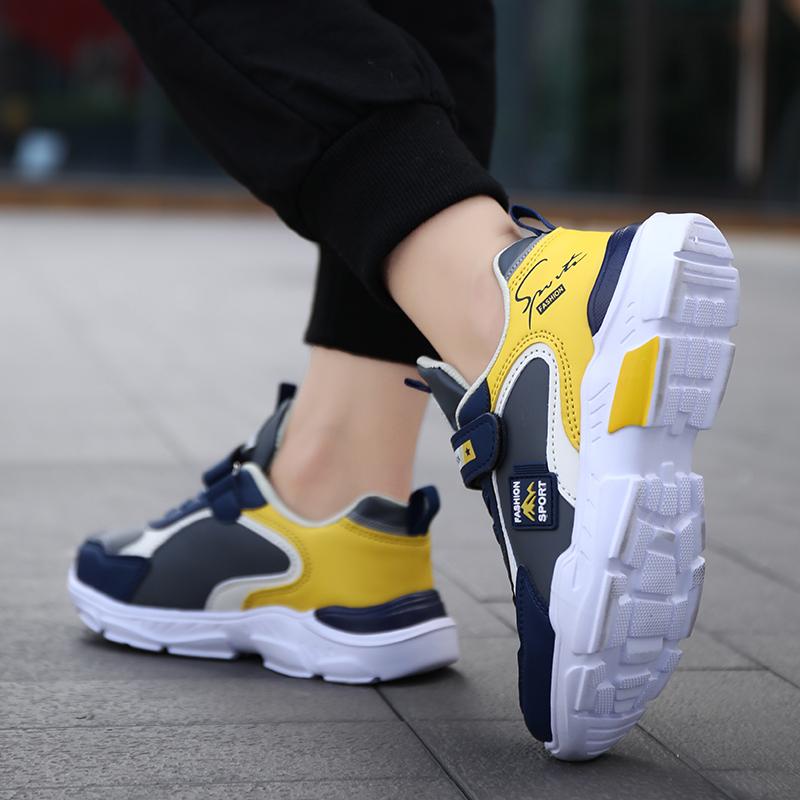 Kinder PU Leder Sneaker Rutschfeste Laufschuhe für Kinder Wasserdichte Sportschuhe Outdoor-Schuhe Atmungsaktiv