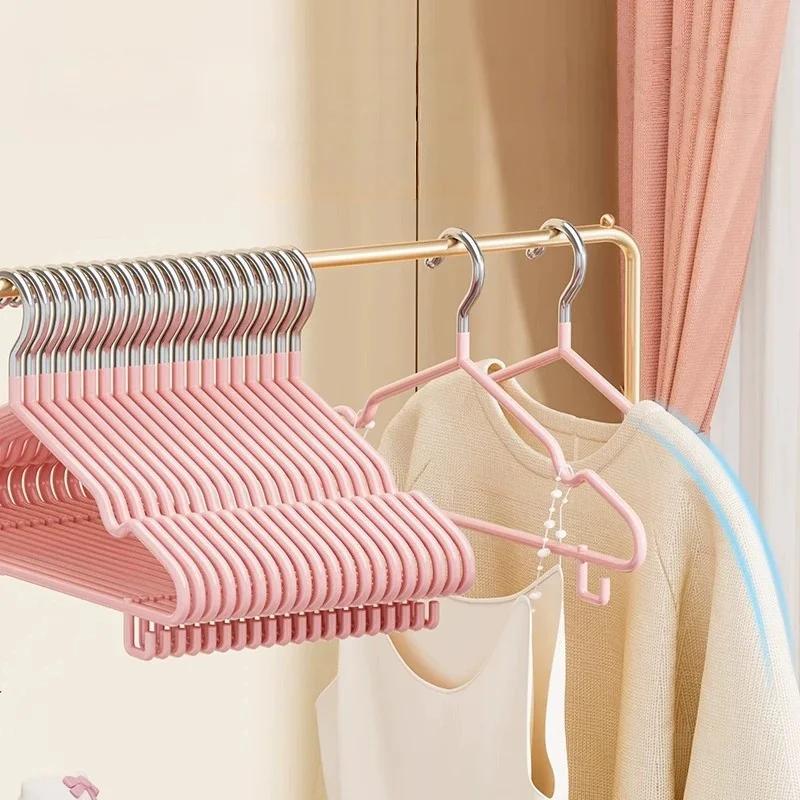 10Pcs Hooked Clothes Rack, Solid Household Clothes Hanger, Anti Slip and Traceless, Student Dormitory Clothes Drying Hanger