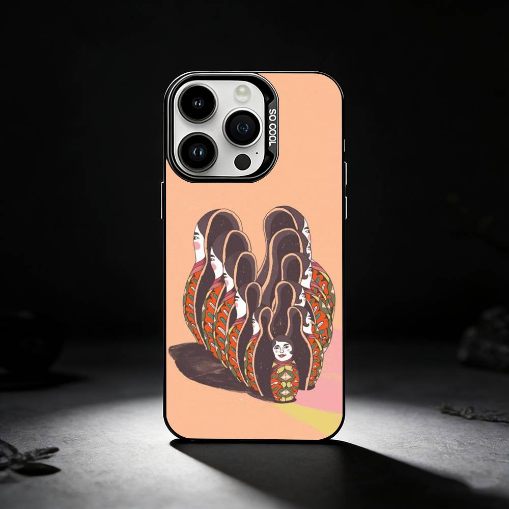 Russian Dolls Matryoshka Phone Case For iPhone 17,16,15,14,13,12,11 Plus,Pro Max,XS,Colored silver phone case