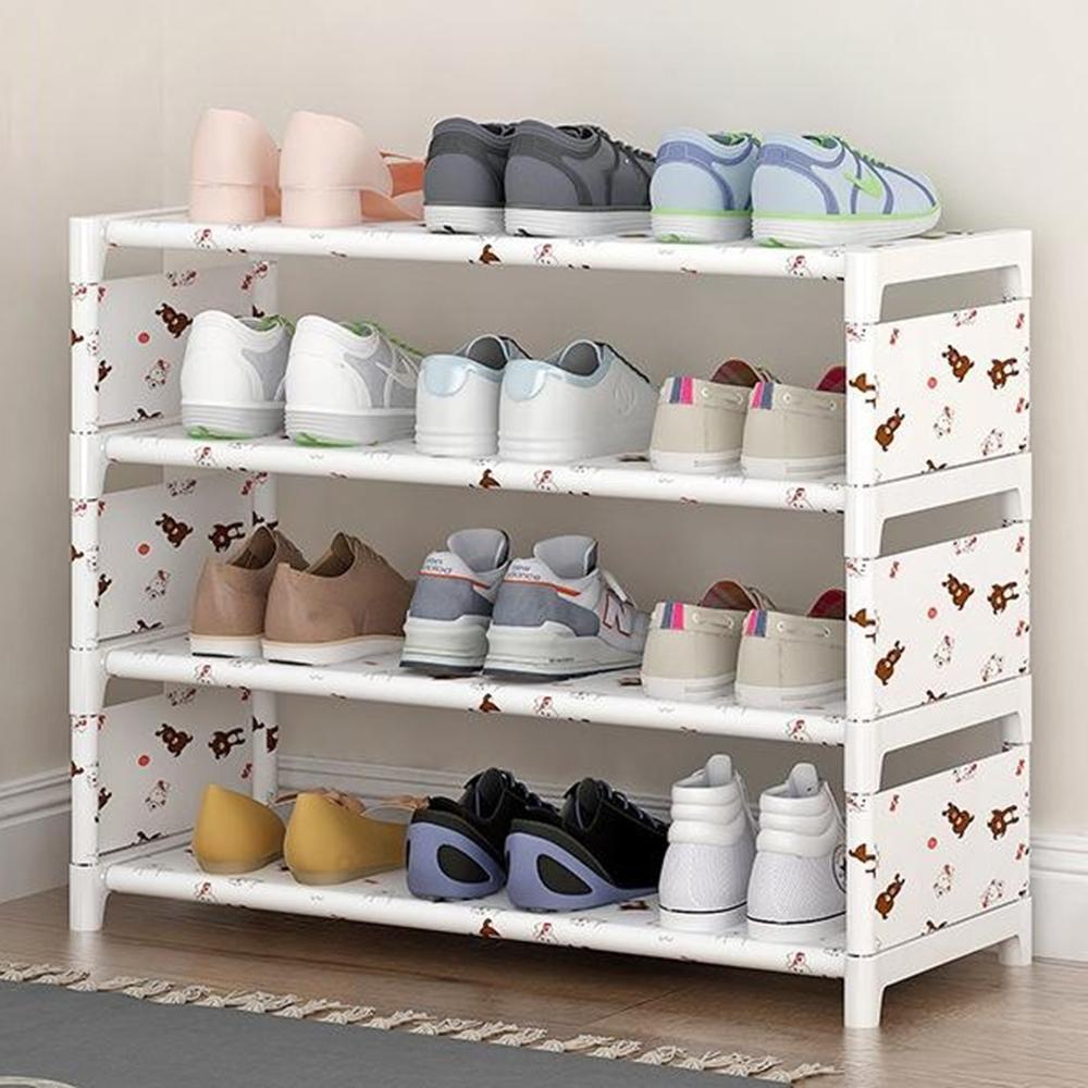 

4 Layers Space Saving Shoe Rack Shoe Storage Organizer Shelf for Apartment Entryway, 54 x 26 x 55cm B