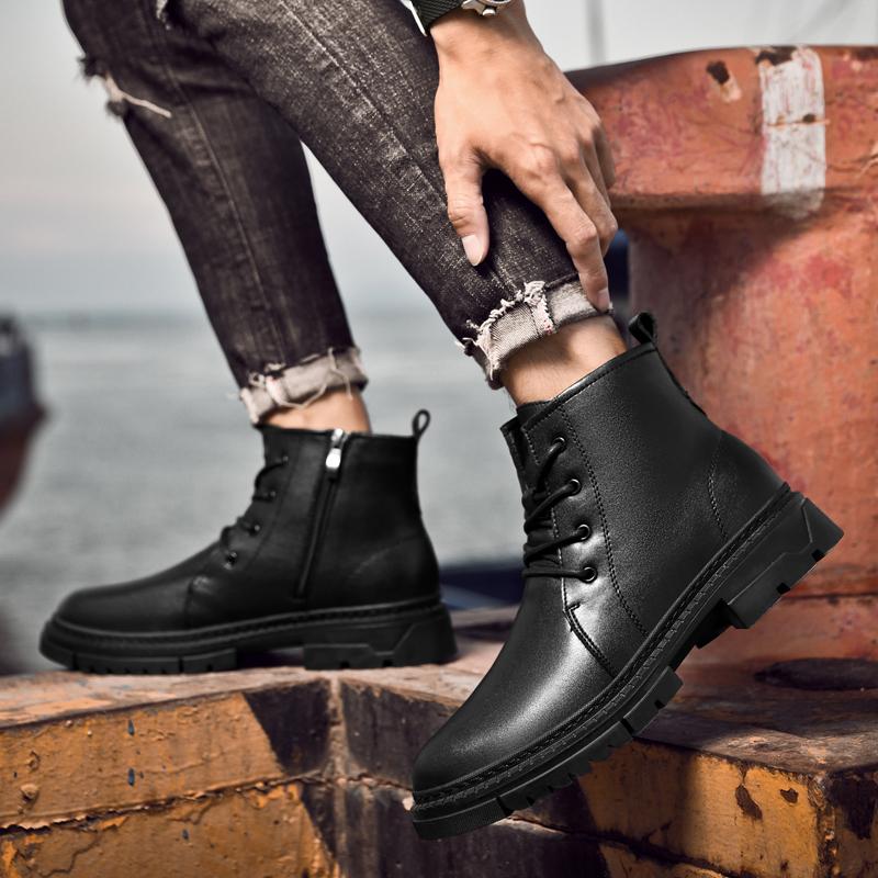 Business Dress Boots Mens Boots Formal Wedding Oxford For Men  Genuine Leather Ankle Shoes Man Brand Luxury Boots Big Size 37-47