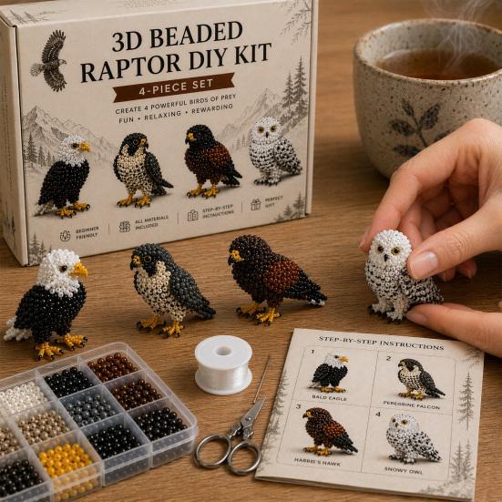 Kit de Loisirs Créatifs Animal en Perles, Kit de Fabrication d'Animaux 3D en Perles, Kit d'Art en Perles Araignée Poulpe Orang-outan Oiseau Mignon pour Débutants Adultes Projet Créatif Familial Maison