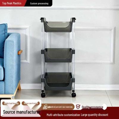 Movable Floor-Standing Multi-Layer Storage Rack for Toys, Vegetables, Snacks, and Kitchen Items
