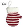 Festive Party Supplies Mini Knitted Christmas Mitten Ornaments, Xmas Glove Hanging Decor, Tableware Flatware Tree Hanger Holders, Knit Pendants