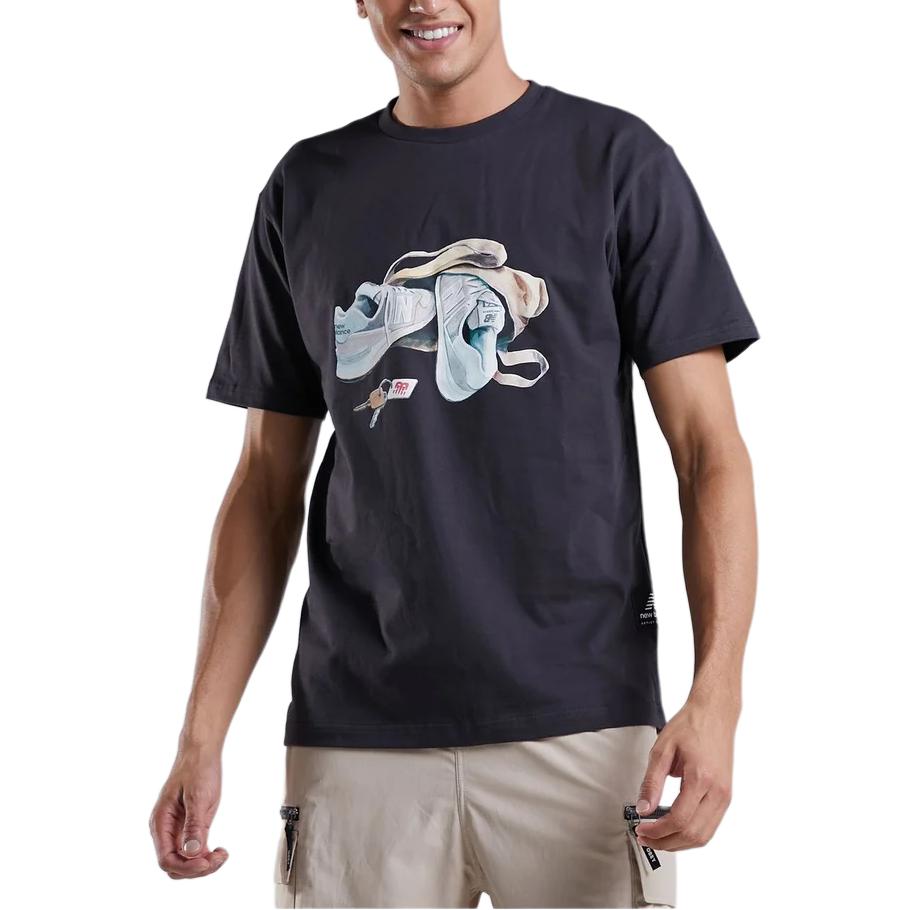 New Balance T Shirt Men s Black MT23554-PHM S