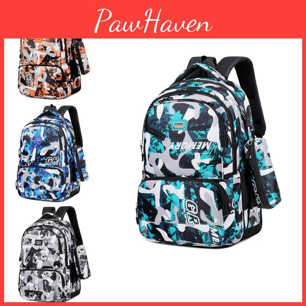 Printed Large Backpack Capacity Wear Resistant Student Schoolbag