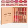 HUDACRUSH12Pcs Mini Lipstick Combo Pack, Matte Lipsticks for Women, Waterproof Liquid Lipstick for Dusky Skin Tone Includes Red, Pink, Maroon, Br