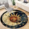 1pc Sun Moon Office Round Area Rug, Indoor Mat Suitable For Office, Under Office Chairs Bedroom Living Room Home Decor, Room Deco, 084