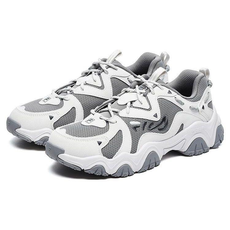 FILA Fluid 4 Cat Paw 4.0 Mesh Synthetic Leather Retro Sports Low-Top Lifestyle Shoes Women sneaker White Gray F12W242101FFB