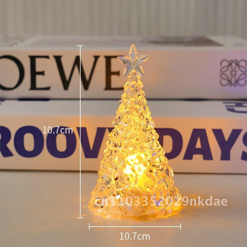 

Christmas Crystal Christmas Tree Electronic Candle Lights Glow Christmas Atmosphere Night Lights Decorative Desktop Ornaments