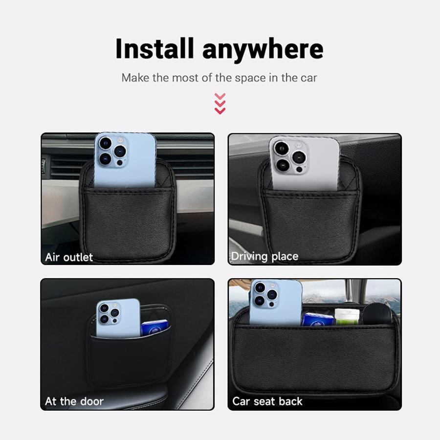 Car Storage Box Stick Console Seat Seam Tidying Kit for Phone Purse Card Sticky Pouch Purse Car Interior Accessories Storage Bag