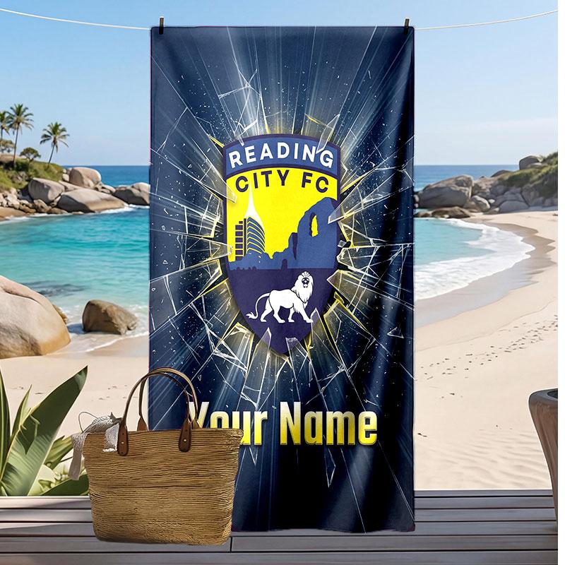 Reading FC Personalized Printed Beach Towel Soccer Logo Support Custom Name Text Absorbent Towel For Sport Travel Special Gift