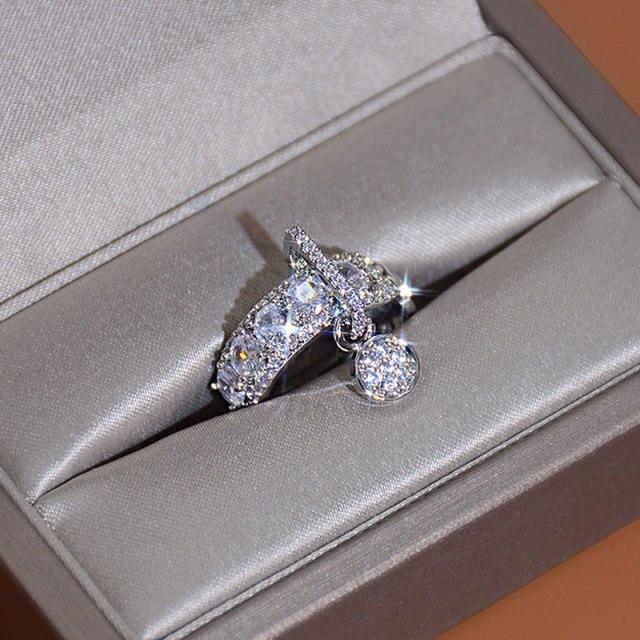 

Juang Изысканное Открытое Изысканное Полое Кольцо Персонализированное Широкое Кольцо Для Леди Элегантные Роскошные Крошечные Блестящие Простые Классические Кольца