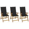 Day and Night - Day and Night Folding Garden Chairs 3 Units and Cushions Solid Acacia Wood