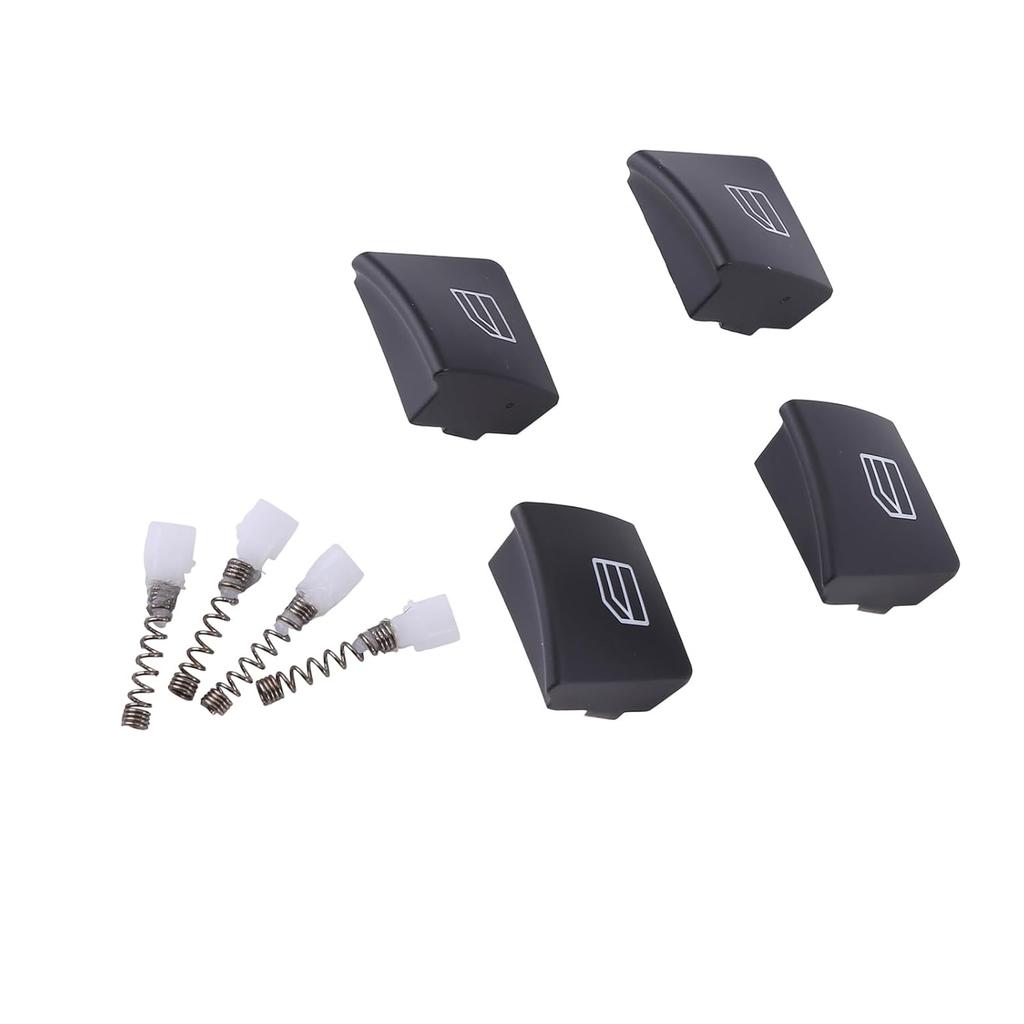 4pcs Window Switch Button Cap Set Compatible for Mercedes-Benz EClass W204 W166 X156 W156 2001-2014 Replacement A2049055402 ABS Power Window Control