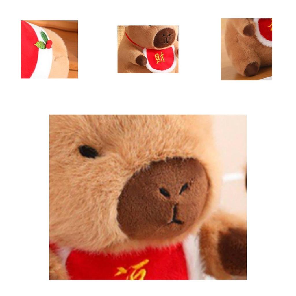 Adorable Christmas Capybara Plush Toy With Soft Short Plush Filling For Kids Gifts