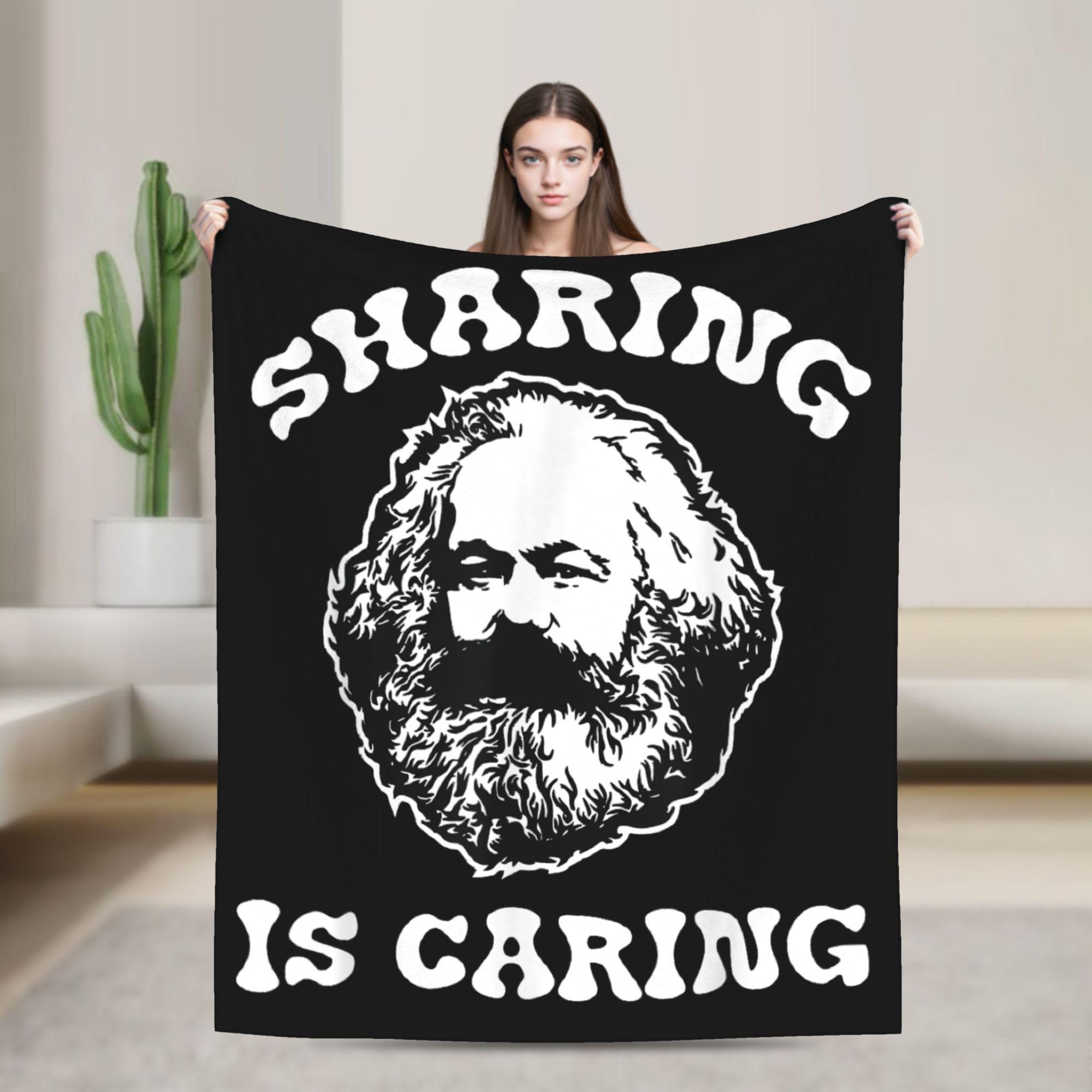 Warm Soft Blanket Vintage Marxist Communism Socialist Revolutionary Karl Marx Throw Blanket Flannel Bedspread For Sofa Bed Cover 130x150cm