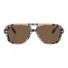Burberry Vintage Check Graphic Print Acetate Irregular Sunglasses Kids Multicolor