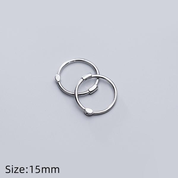 Classic Authentic 925 Sterling Silver Round Hoop Earring For Women Simple Geometric Earring Fashion Fine Jewelry