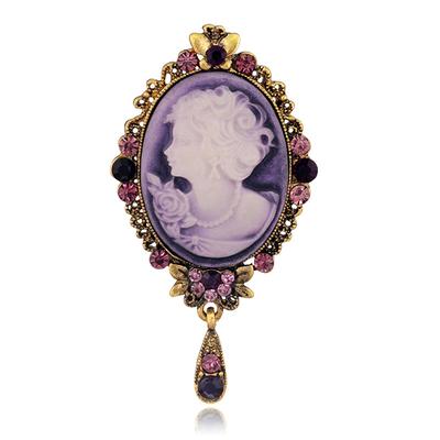 Nuova Cameo Stile Vittoriano Cristallo Festa di Matrimonio Donna Ciondolo Spilla
