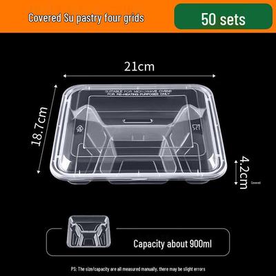 Boîte repas en plastique jetable à compartiments multiples ZISIZ