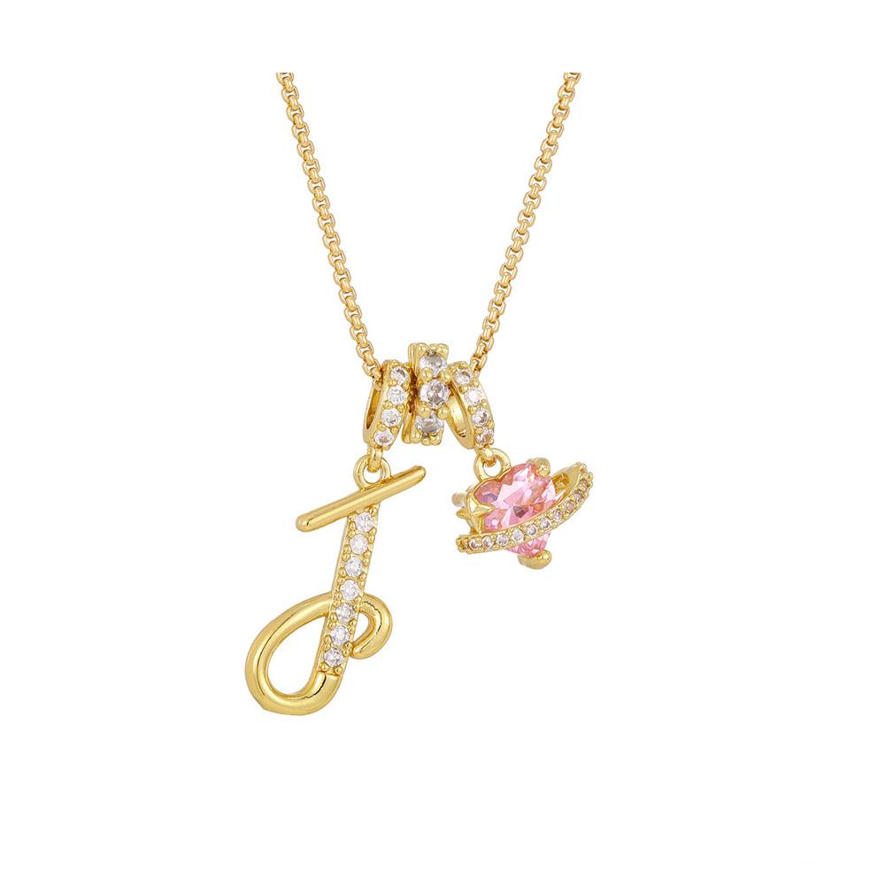 Women's Initial Heart Necklace Name Art Design Letter Jewelry Chain Adjustable Accessories