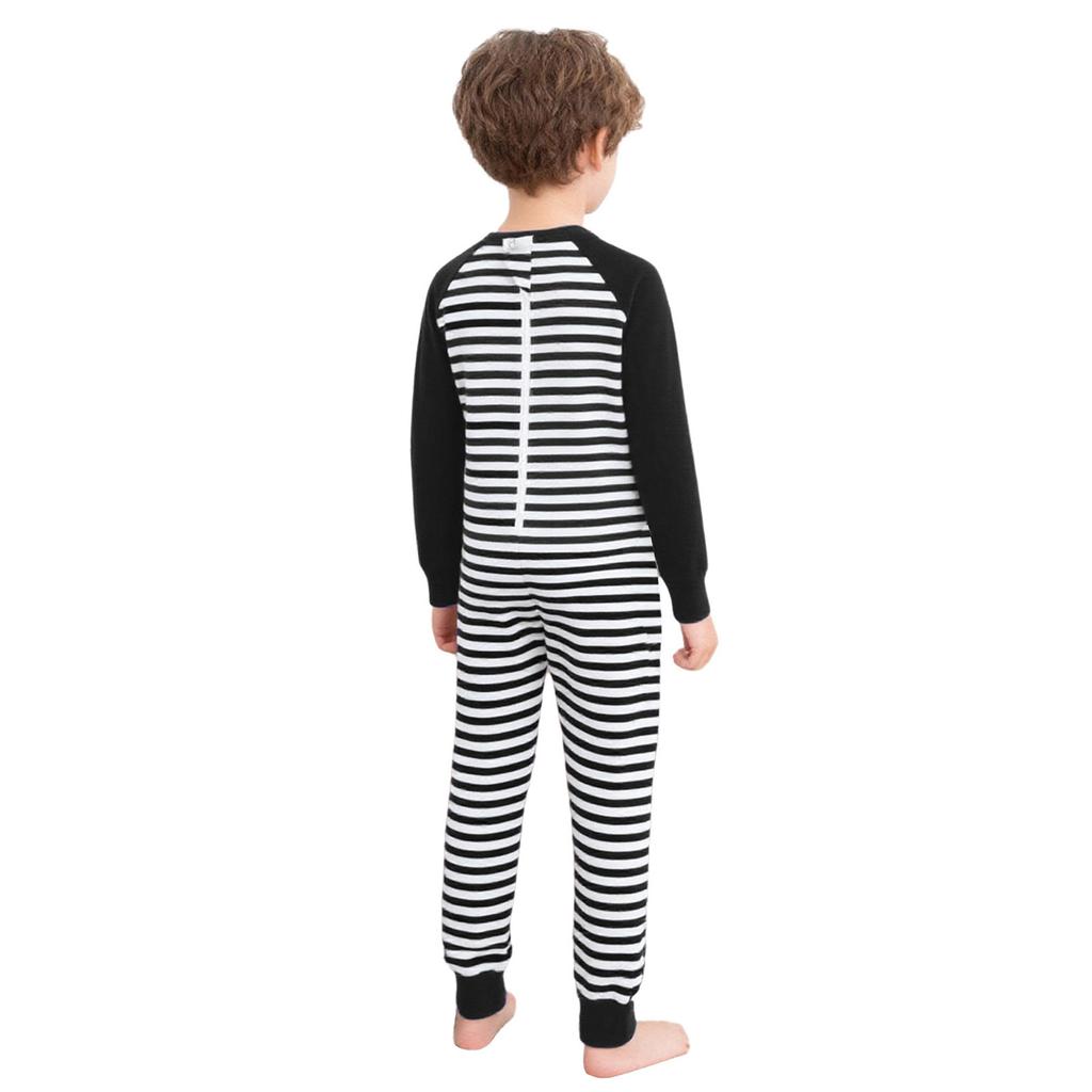 Unisex Dziecięcy Kombinezon Adaptacyjny Okrągły Dekolt Długi Rękaw Pełna Długość Zamek Błyskawiczny z Tyłu Zapobiegający Ściąganiu Paski Kolorowy Blok Specjalne Potrzeby Odzież