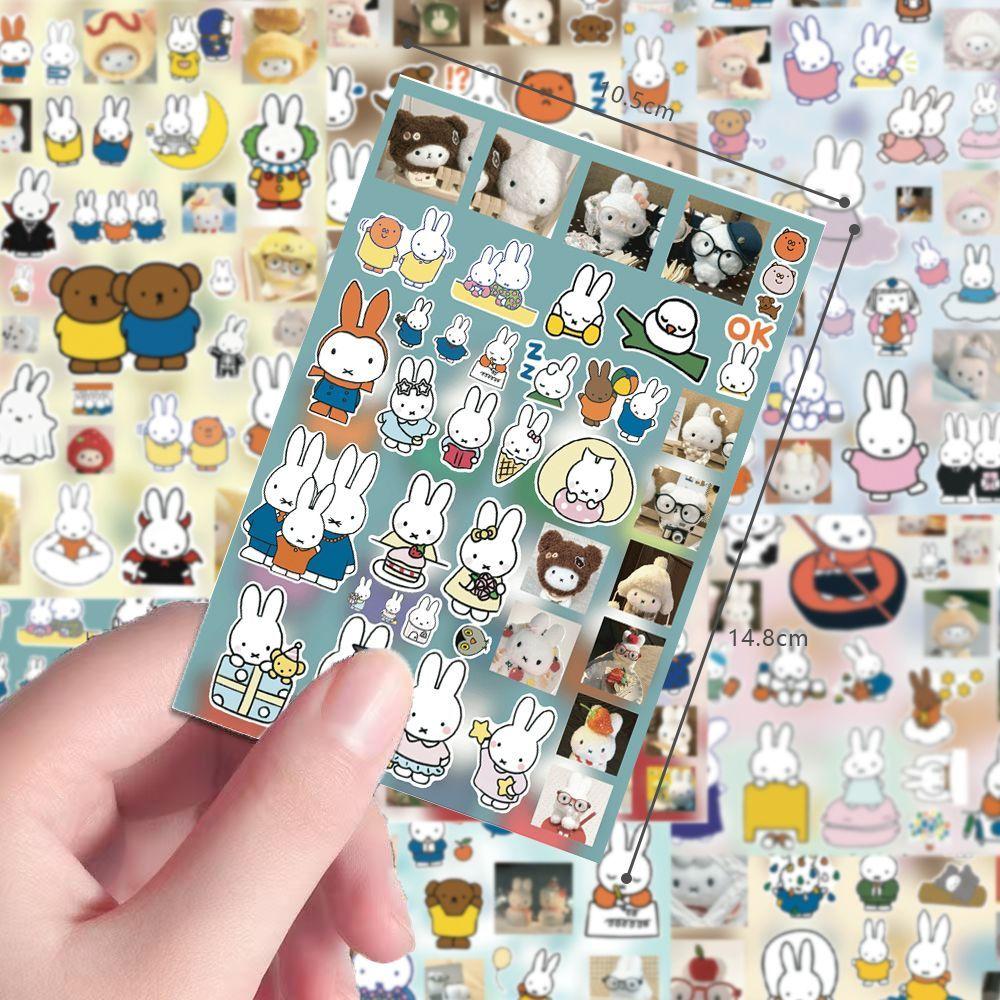 Kawaii Miffy Rabbit Stickers Ins Style Cute Creative High-Appearance-Level Diy Collage Material Waterproof Stickers
