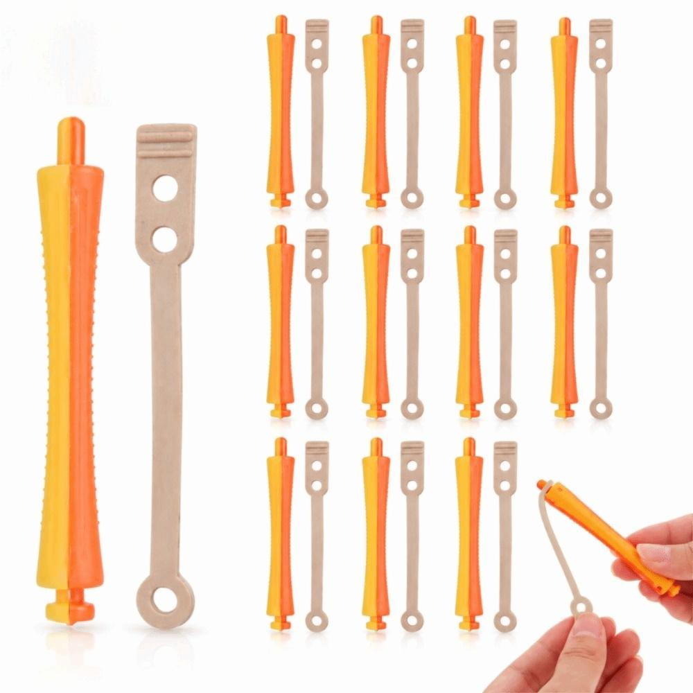 24 Sets Lightweight Curling Rods with Bands Plastic Perm Rod Set Hair Wave Rollers  Wave Styling