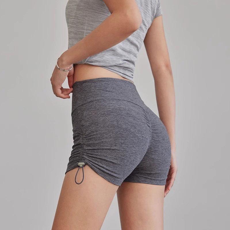 Women s High-Waisted Quick-Dry Yoga Shorts: Breathable, Peach Butt Design, Sports Three-Quarter Length M (95-110 jin) хизер серый